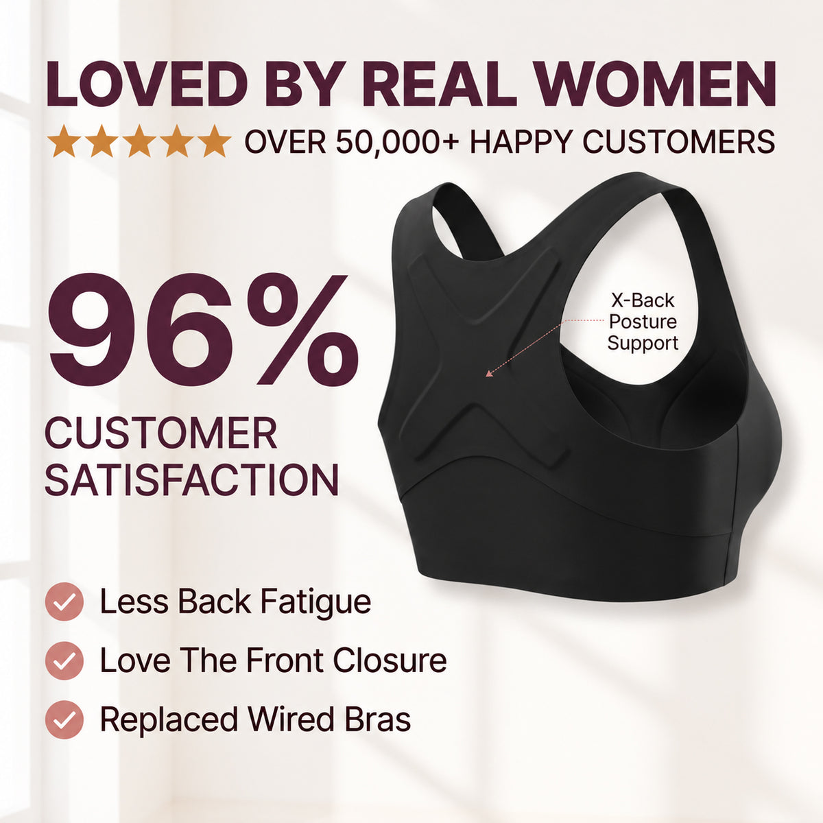 Wireless Posture Support Bra — Lift, Coverage & Back Support Without Painful Wires