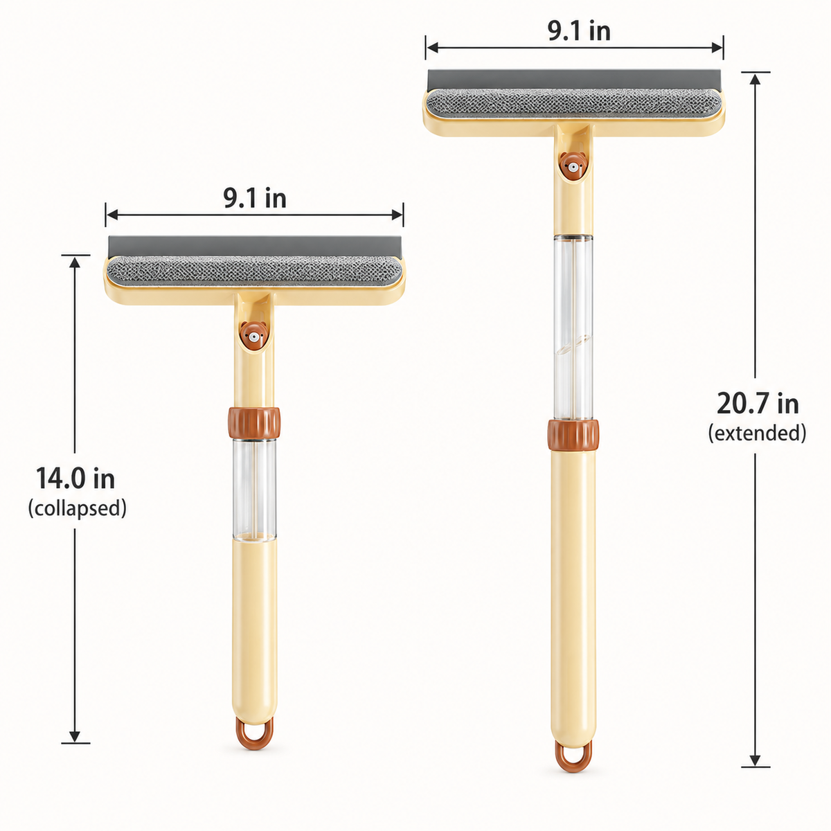Multi‑Functional Spray Window Squeegee, 3‑in‑1 Spray, Scrub & Water‑Removal Cleaning Tool with Telescopic Handle